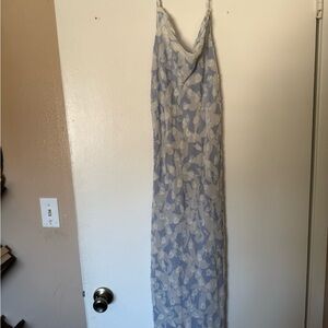 Joie Light Blue and White Floral Slip Maxi Dress